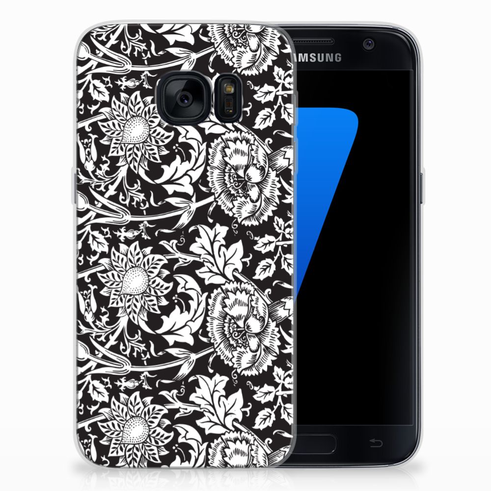 Samsung Galaxy S7 TPU Case Black Flowers