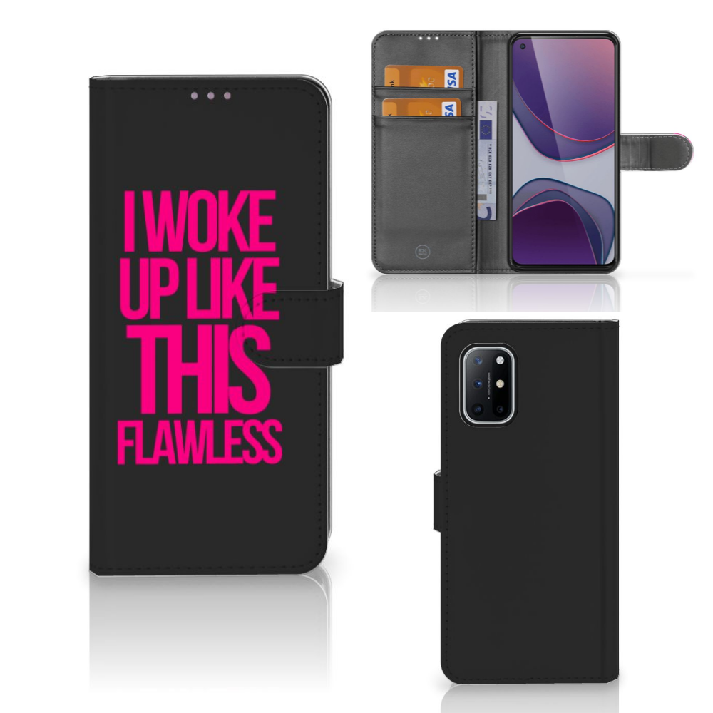 OnePlus 8T Hoesje met naam Woke Up - Origineel Cadeau Zelf Maken
