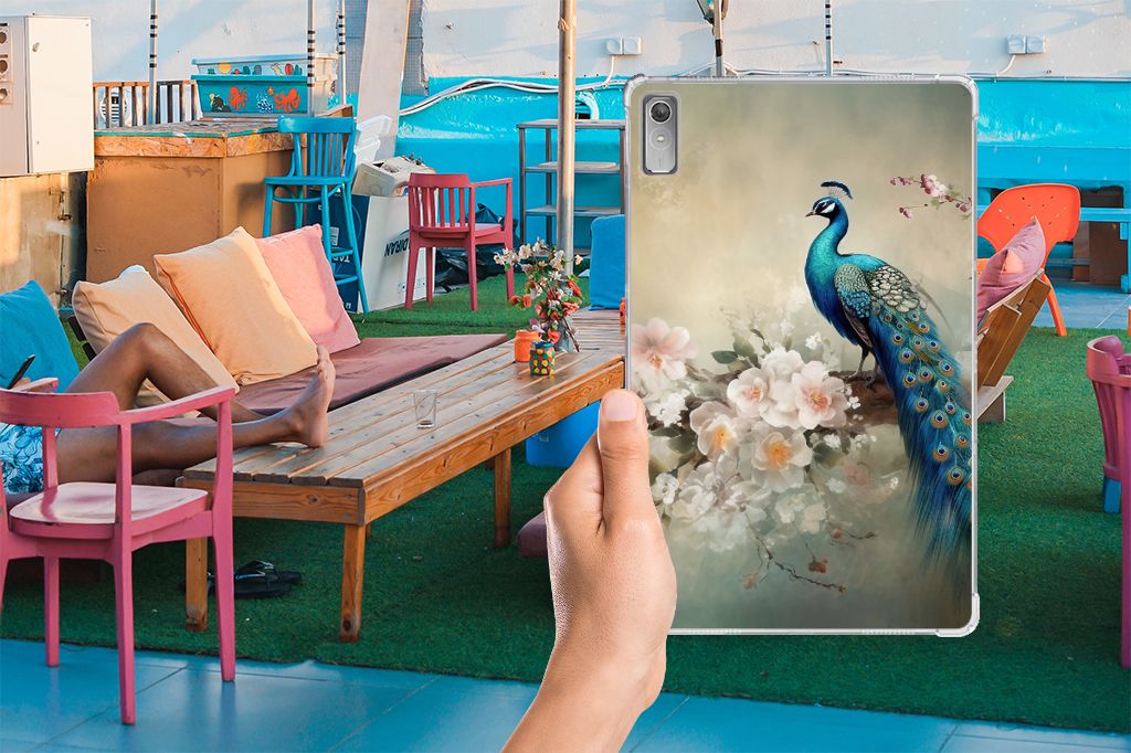 Back Case voor Lenovo Tab P11 Gen 2 Vintage Pauwen