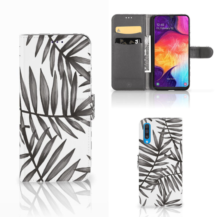 Samsung Galaxy A50 Hoesje Leaves Grey