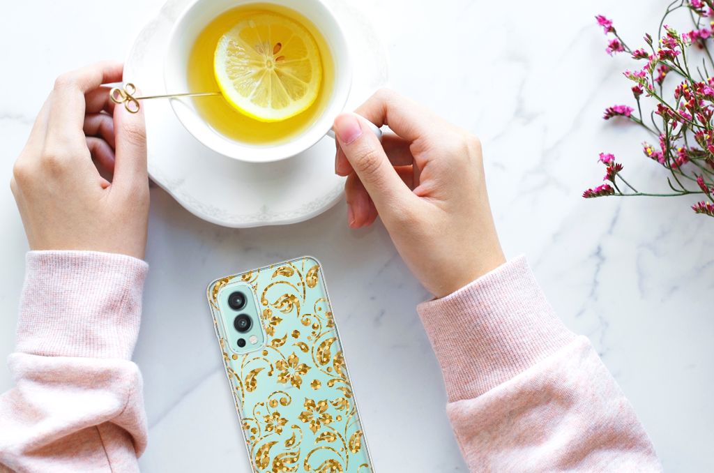 OnePlus Nord 2 5G TPU Case Gouden Bloemen B2C Telecom