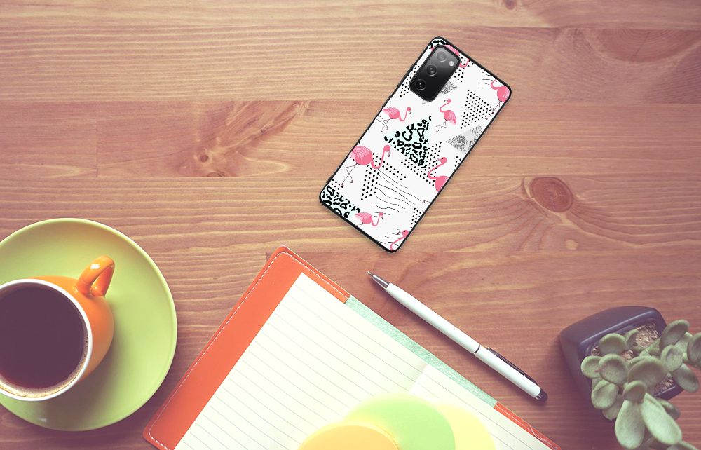 Samsung Galaxy S20 FE Dierenprint Telefoonhoesje Flamingo Triangle B2C Telecom