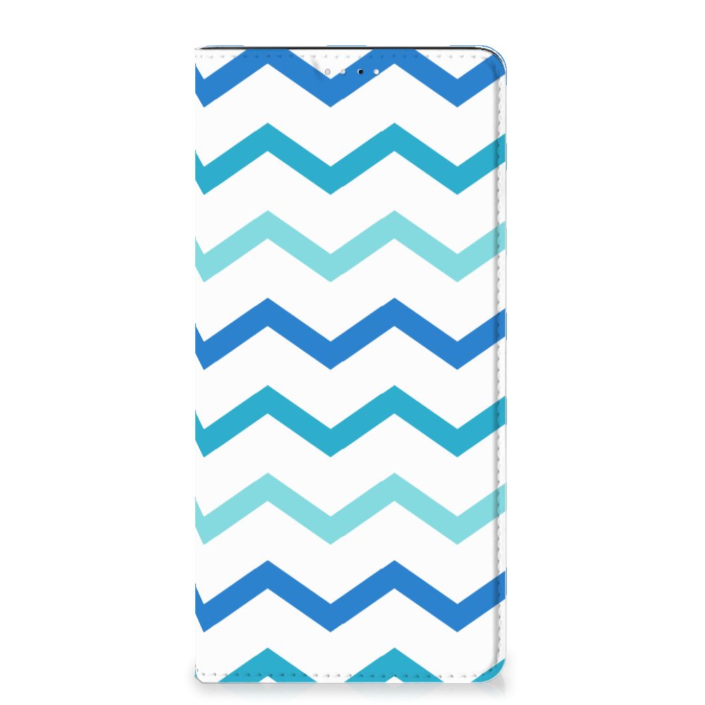 Samsung Galaxy A33 5G Hoesje met Magneet Zigzag Blauw - B2C Telecom