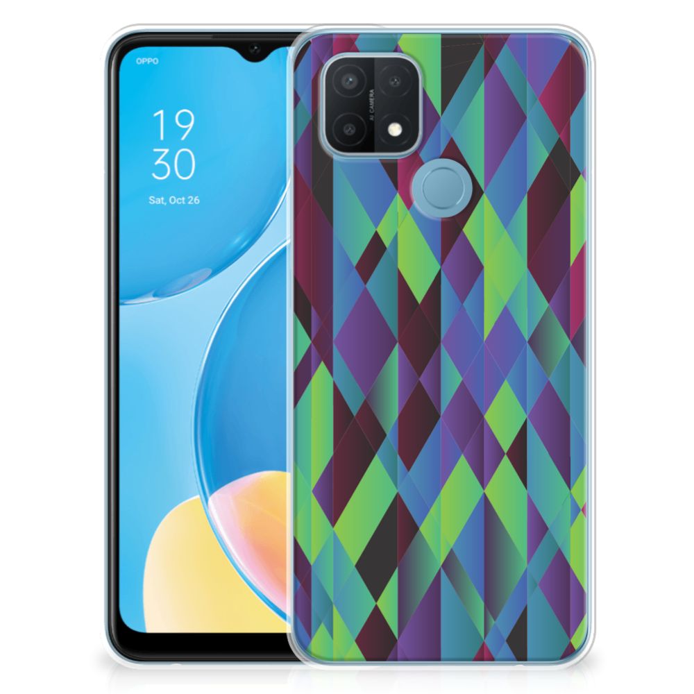 OPPO A15 TPU Hoesje Abstract Green Blue B2C Telecom
