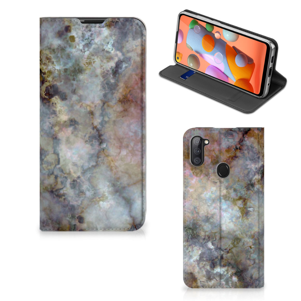 Samsung Galaxy M11 | A11 Standcase Marmer Grijs - B2C Telecom