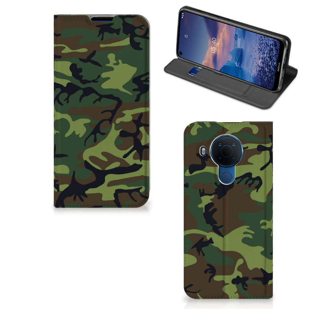 Nokia 5.4 Hoesje met Magneet Army Dark