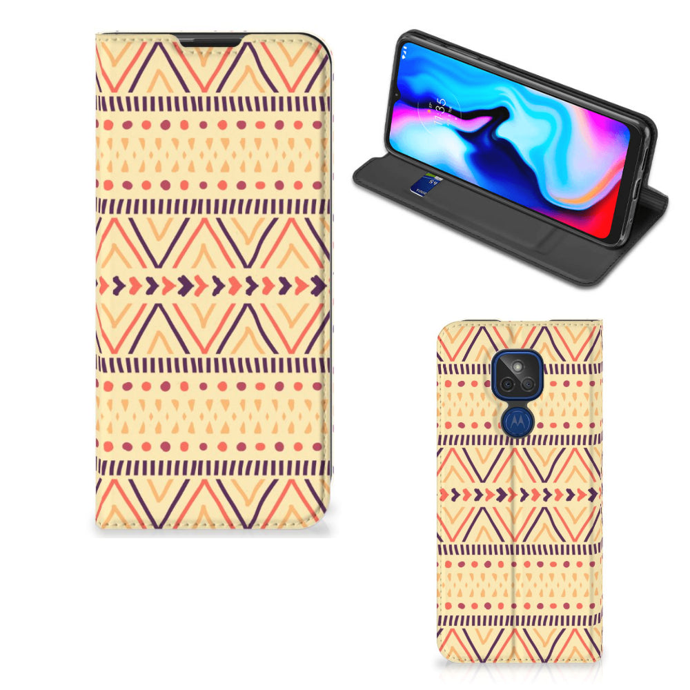 Motorola Moto G9 Play Hoesje met Magneet Aztec Yellow