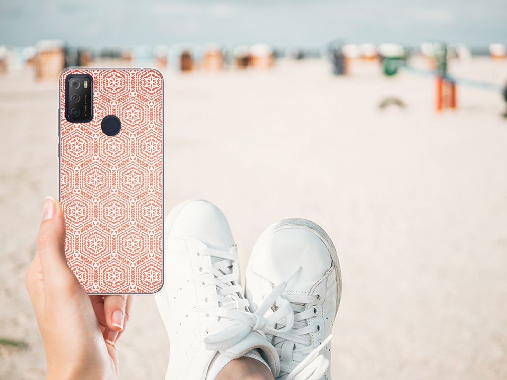 Alcatel 1S (2021) TPU bumper Pattern Orange B2C Telecom