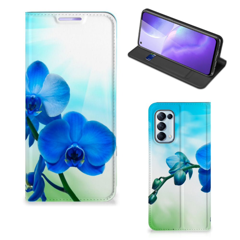OPPO Find X3 Lite Smart Cover Orchidee Blauw - Cadeau voor je Moeder