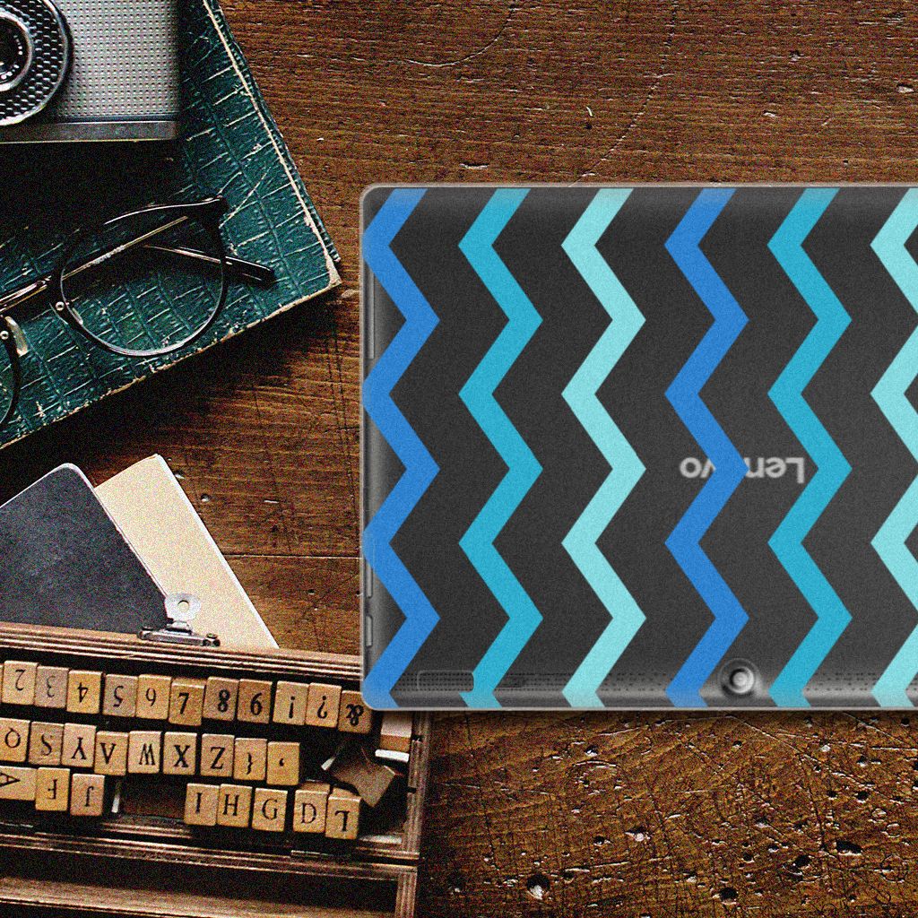 Lenovo Tab 10 | Tab 2 A10-30 Hippe Hoes Zigzag Blauw - B2C Telecom