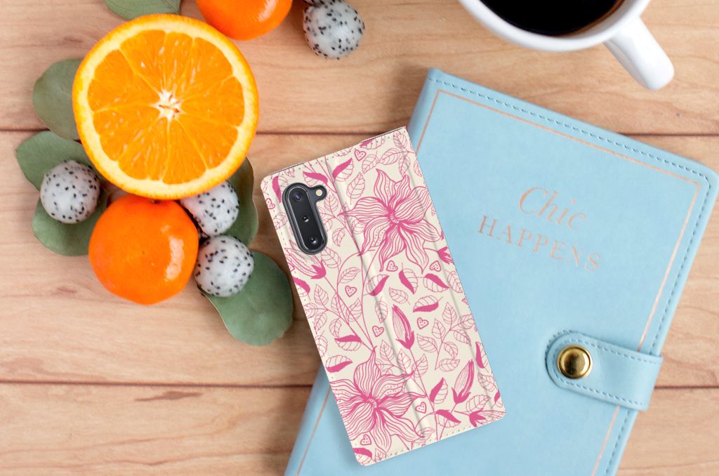 Samsung Galaxy Note 10 Smart Cover Pink Flowers