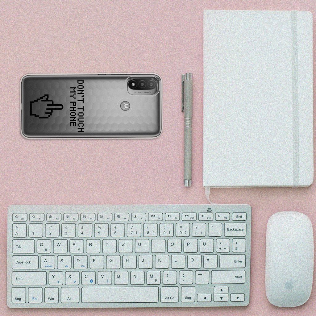 Motorola Moto E20 | E40 Silicone-hoesje Finger Don't Touch My Phone B2C Telecom