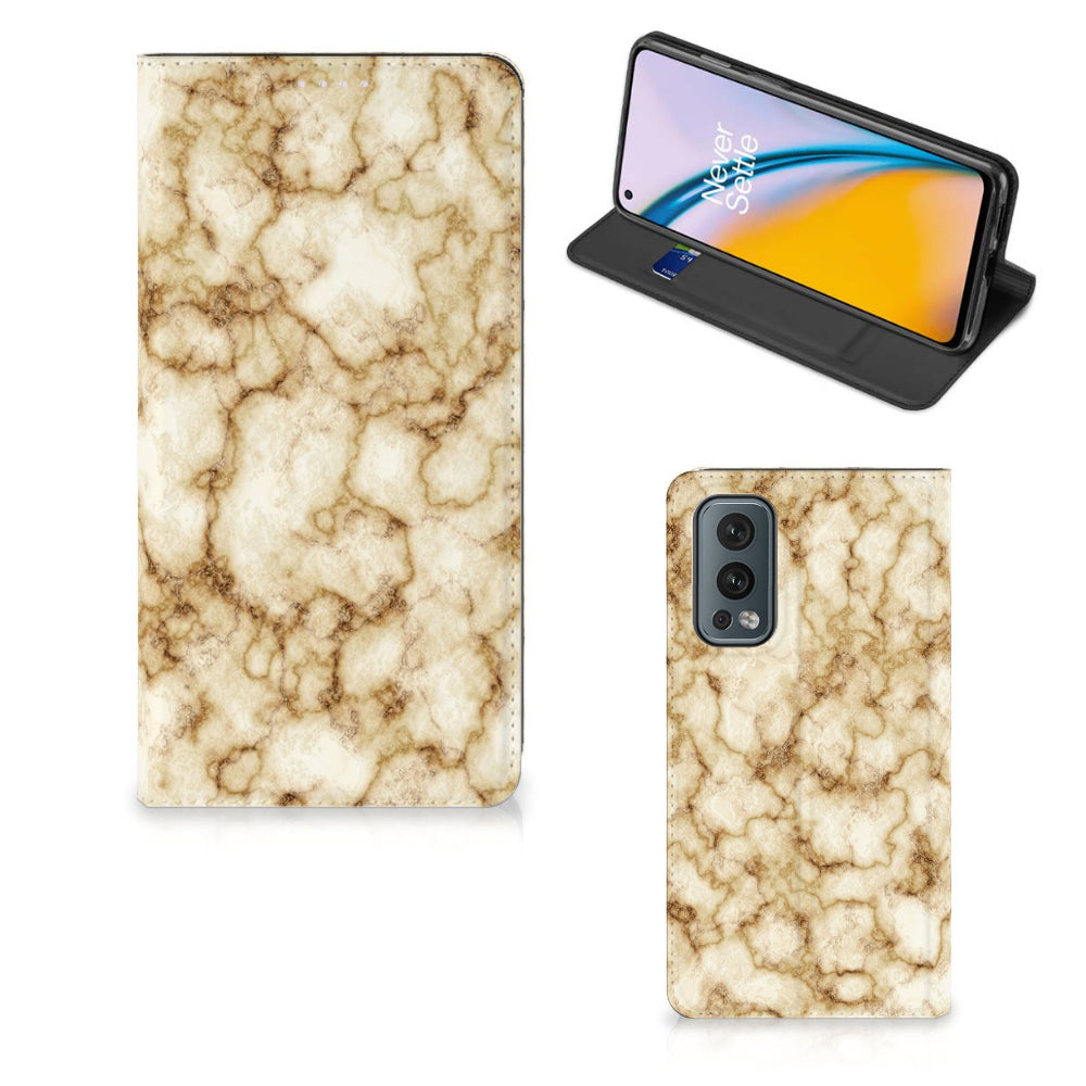 OnePlus Nord 2 5G Standcase Marmer Goud