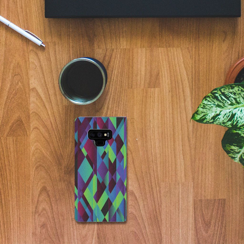 Samsung Galaxy Note 9 Stand Case Abstract Green Blue
