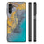 Samsung Galaxy A14 5G Marmeren Print Telefoonhoesje Marble Blue Gold met stenen print en TPU materiaal.