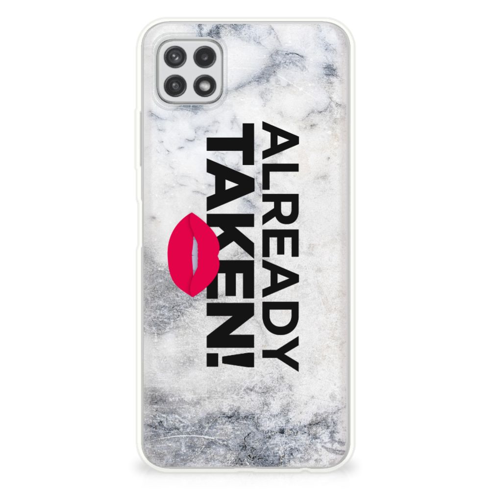 Samsung Galaxy A22 5G Siliconen hoesje met naam Already Taken White B2C Telecom