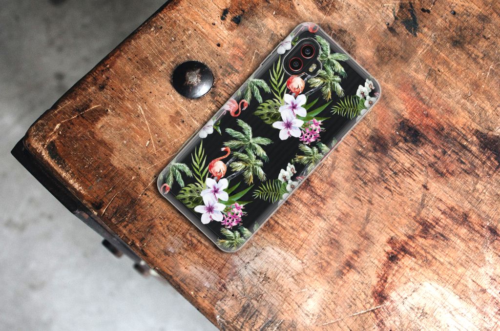 Samsung Galaxy Xcover 6 Pro TPU Hoesje Flamingo Palms B2C Telecom