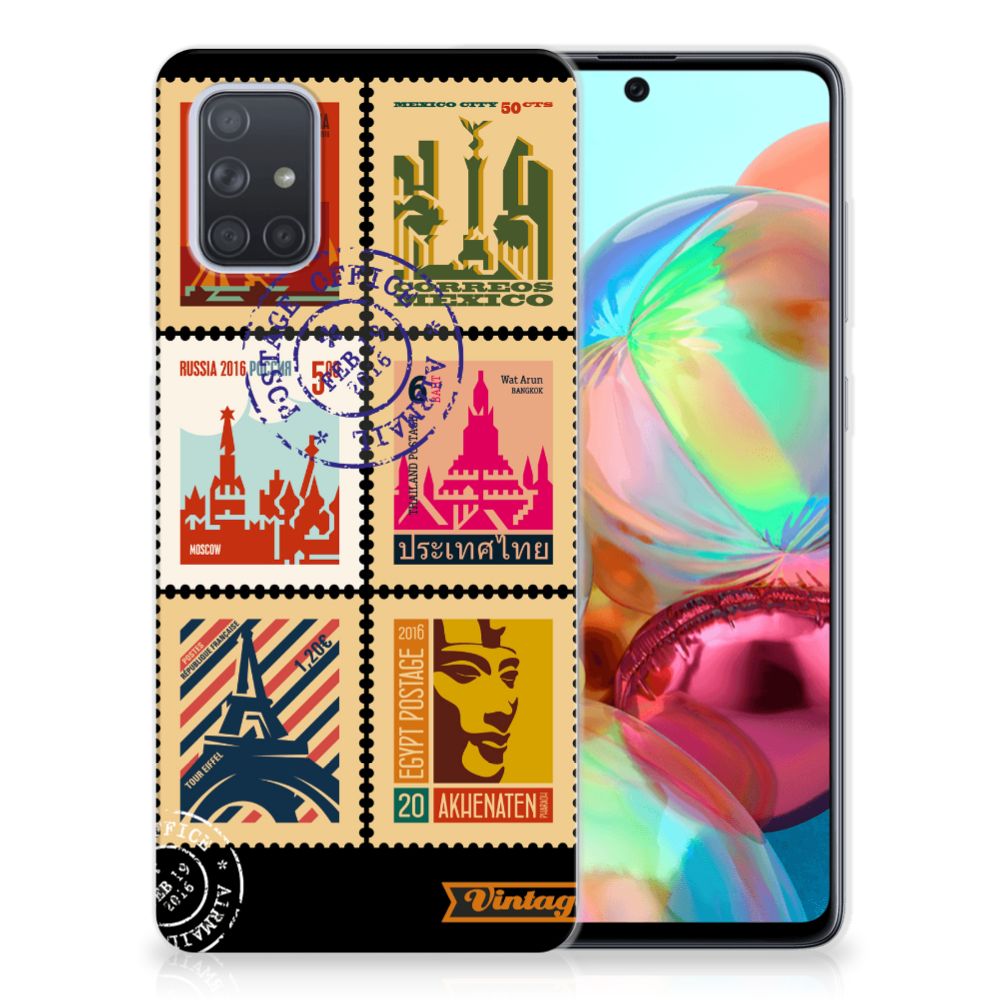 Samsung Galaxy A71 Siliconen Back Cover Postzegels