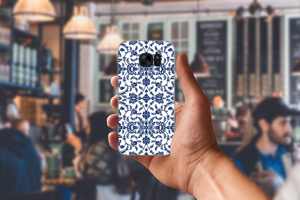 Samsung Galaxy S7 TPU Case Flower Blue