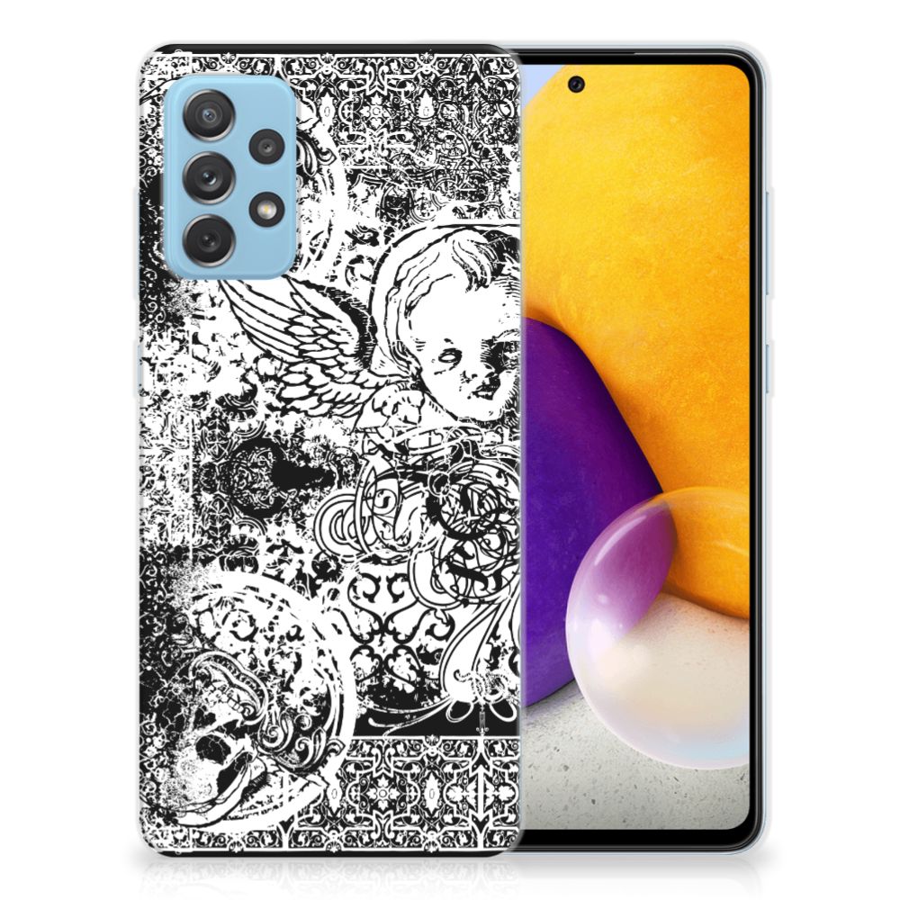 Silicone Back Case Samsung Galaxy A72 Skulls Angel