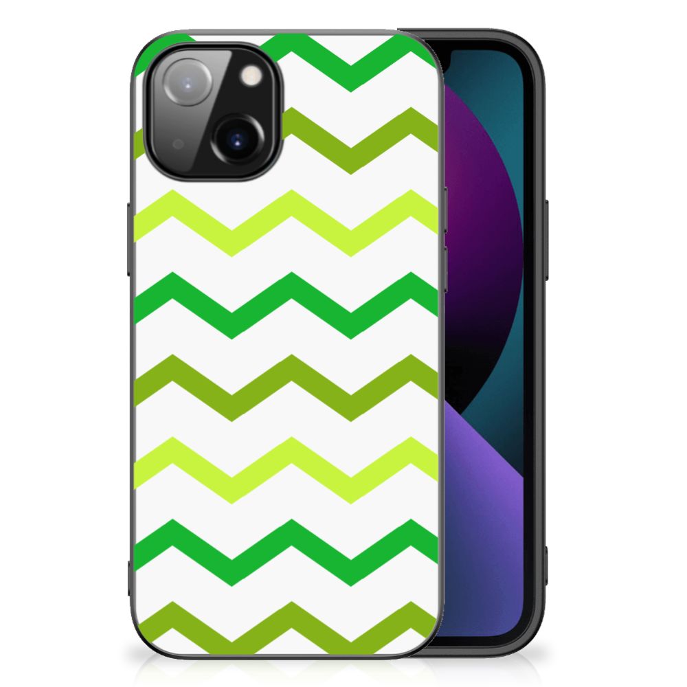 Apple iPhone 13 Back Case Zigzag Groen B2C Telecom