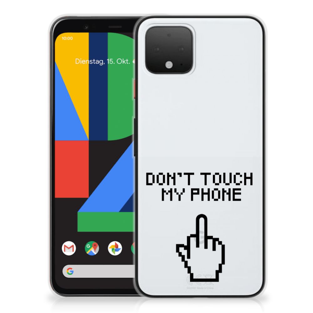Google Pixel 4 Silicone-hoesje Finger Don't Touch My Phone B2C Telecom