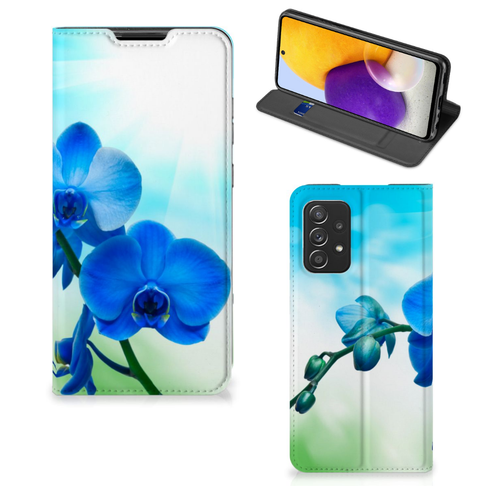 Samsung Galaxy A72 (5G/4G) Smart Cover Orchidee Blauw - Cadeau voor je Moeder - B2C Telecom