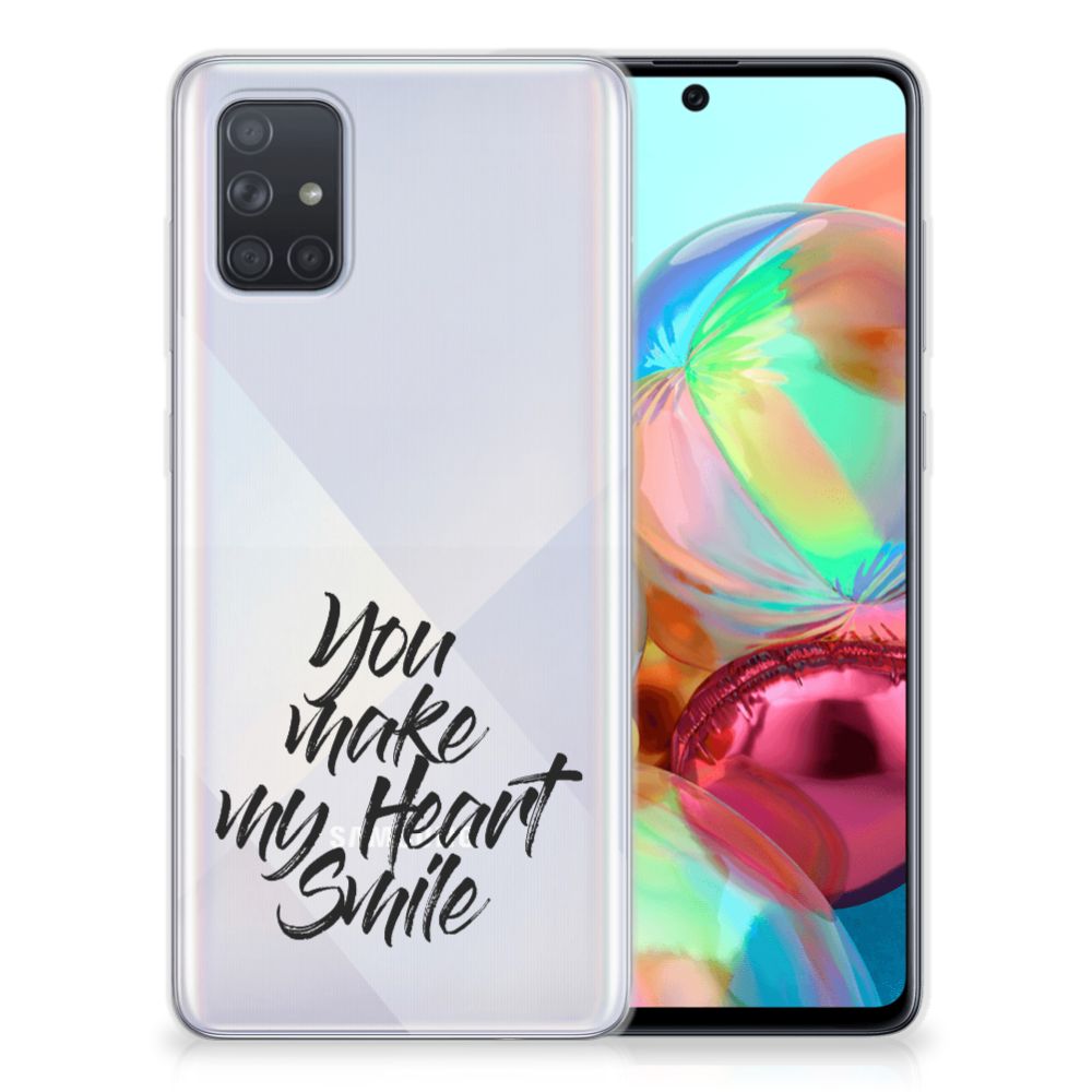 Samsung Galaxy A71 Siliconen hoesje met naam Heart Smile B2C Telecom