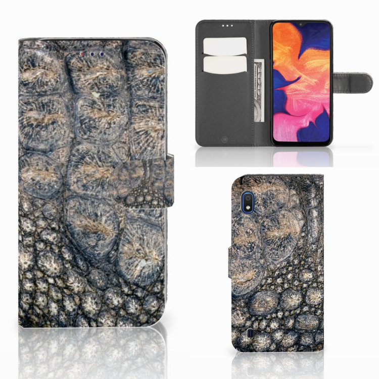 Samsung Galaxy A10 Telefoonhoesje met Pasjes Krokodillenprint