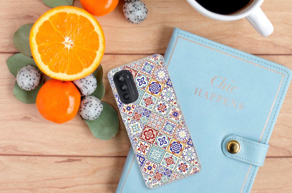 Motorola Moto G52/G82 TPU Siliconen Hoesje Tiles Color B2C Telecom