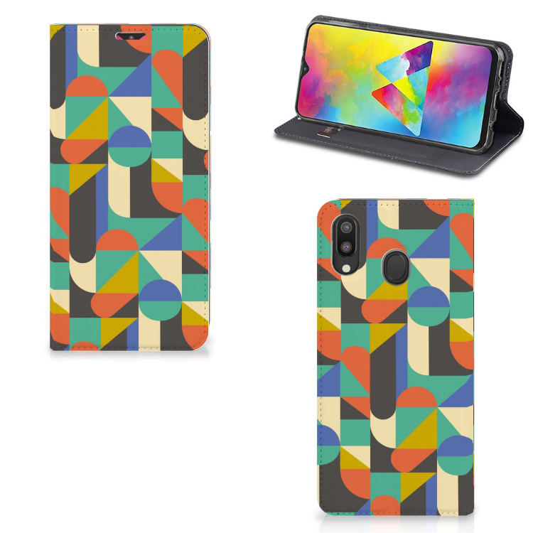 Samsung Galaxy M20 Hoesje met Magneet Funky Retro