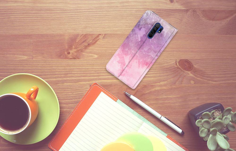 Bookcase Xiaomi Redmi 9 Pink Purple Paint - B2C Telecom
