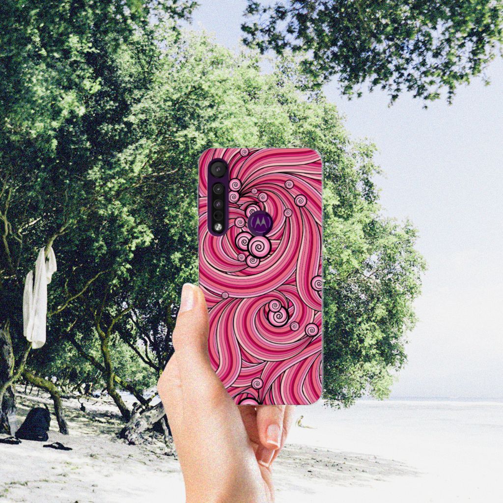 Motorola One Macro Hoesje maken Swirl Pink B2C Telecom