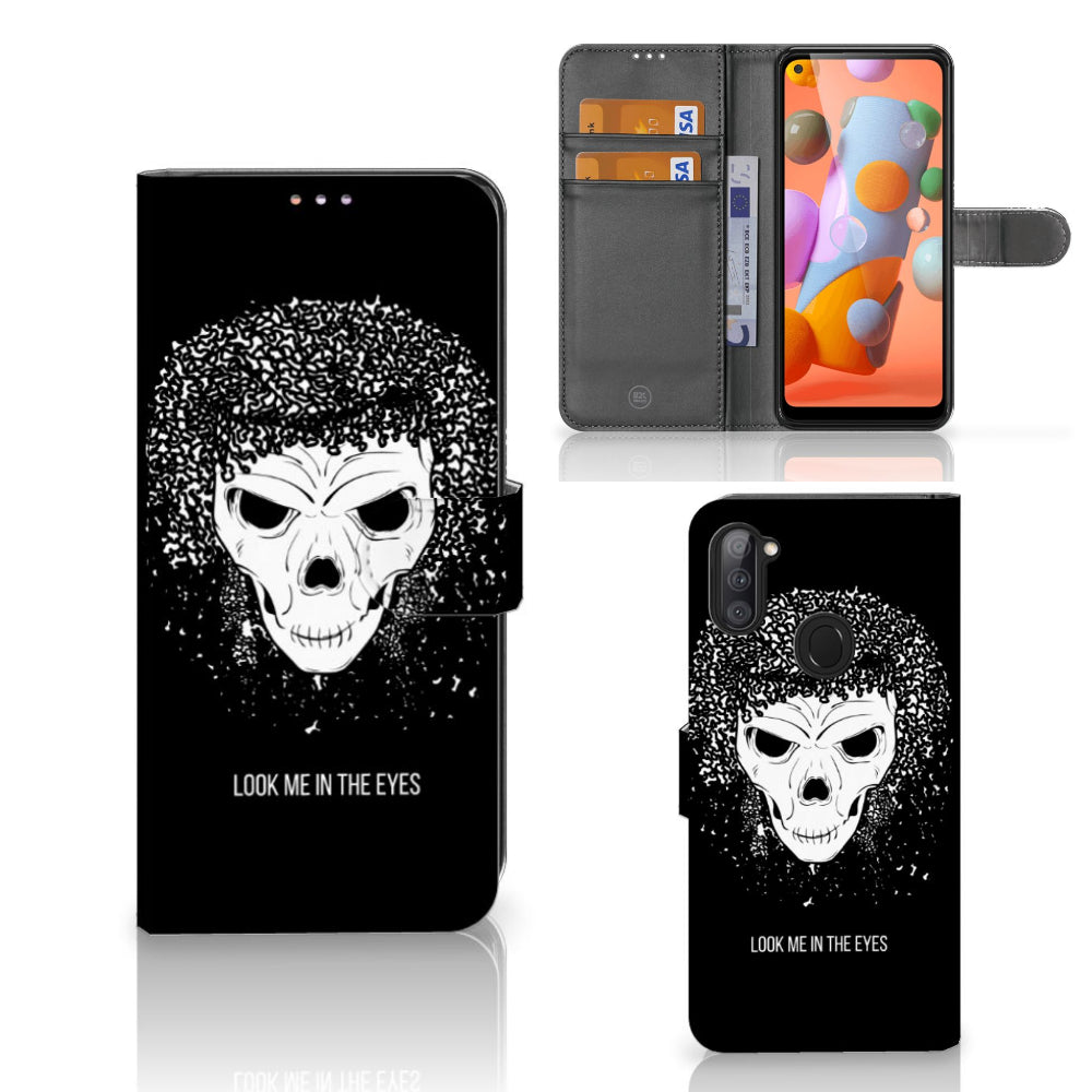 Telefoonhoesje met Naam Samsung Galaxy M11 | A11 Skull Hair