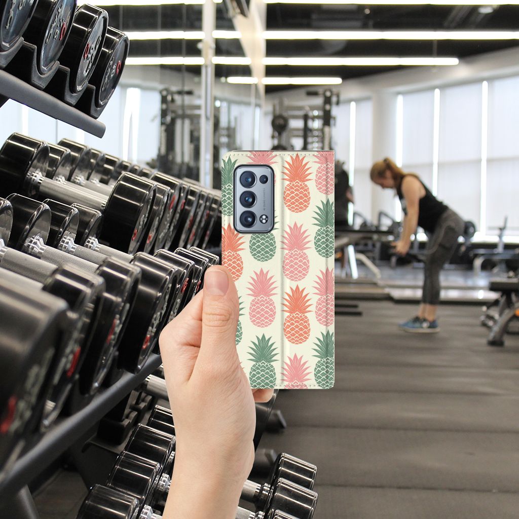 OPPO Reno 6 Pro Plus 5G Flip Style Cover Ananas - B2C Telecom
