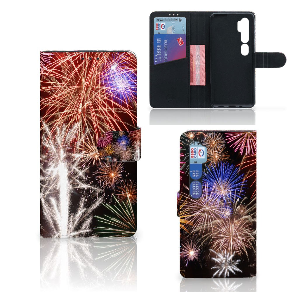 Xiaomi Mi Note 10 Pro Wallet Case met Pasjes Vuurwerk