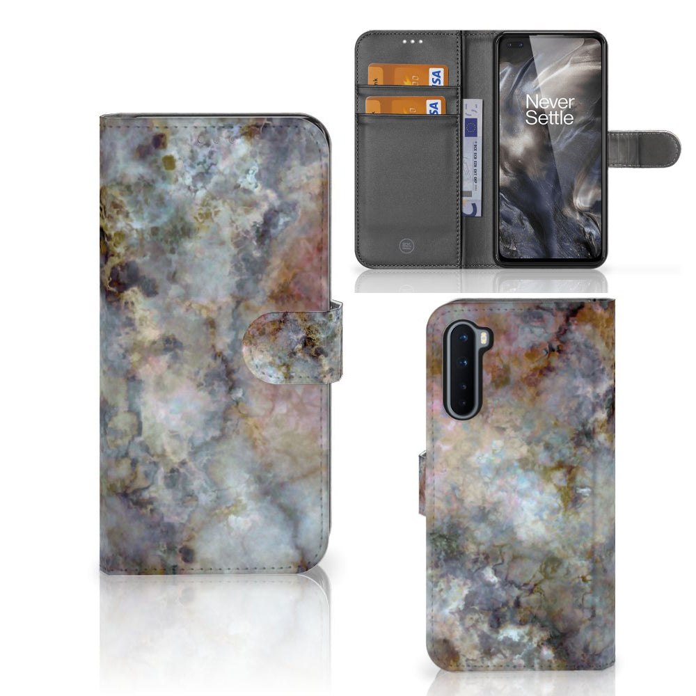 OnePlus Nord Bookcase Marmer Grijs