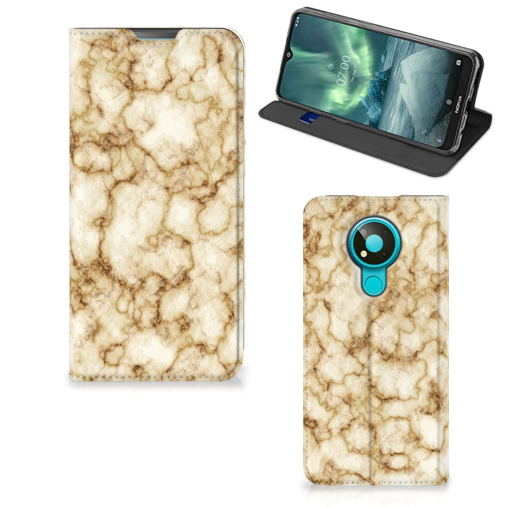 Nokia 3.4 Standcase Marmer Goud - B2C Telecom
