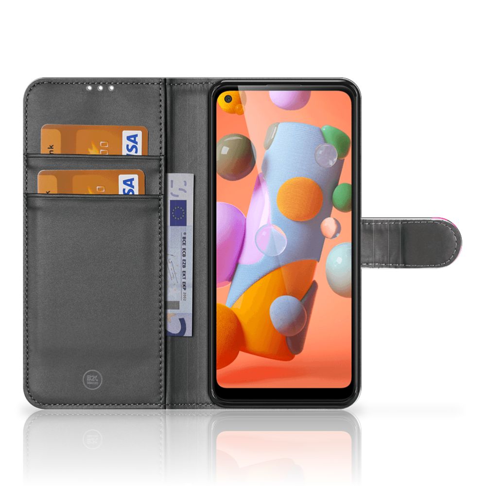 Samsung Galaxy M11 | A11 Hoesje met naam Woke Up - Origineel Cadeau Zelf Maken