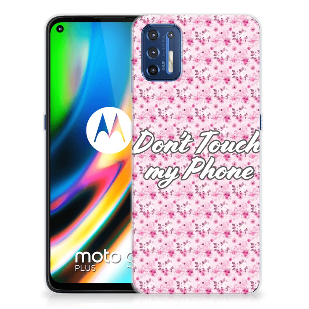 Motorola Moto G9 Plus Silicone-hoesje Flowers Pink DTMP