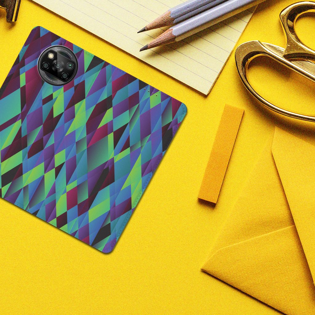 Xiaomi Poco X3 Pro | Poco X3 Stand Case Abstract Green Blue - B2C Telecom