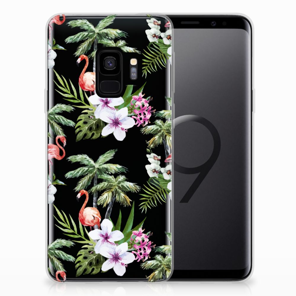 Samsung Galaxy S9 TPU Hoesje Flamingo Palms