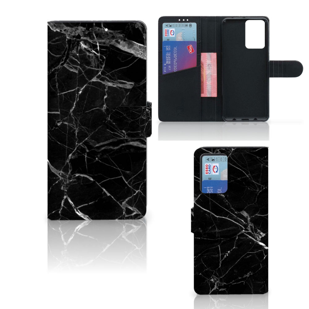 Xiaomi Redmi Note 10 Pro Bookcase Marmer Zwart - Origineel Cadeau Vader