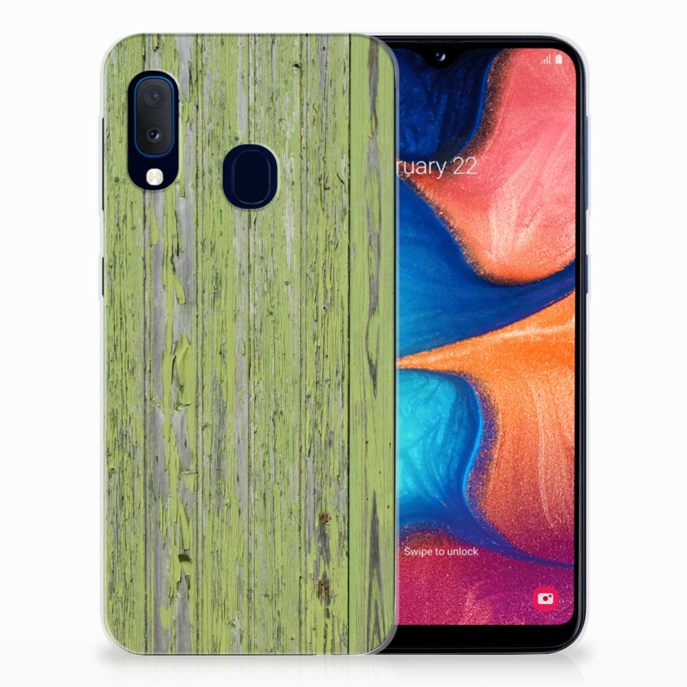Samsung Galaxy A20e Bumper Hoesje Green Wood