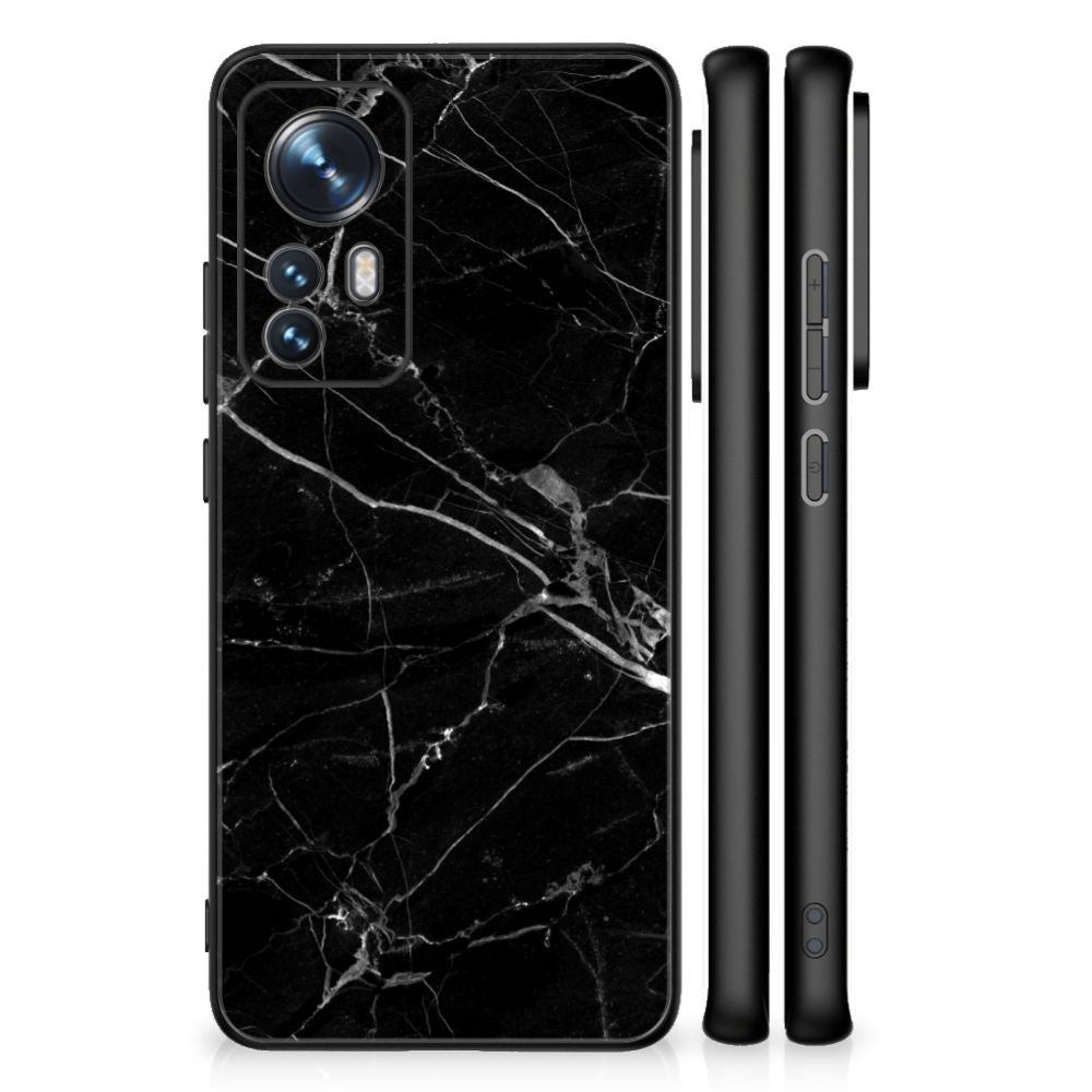 Xiaomi 12 | 12X Marmeren Print Telefoonhoesje Marmer Zwart - Origineel Cadeau Vader B2C Telecom