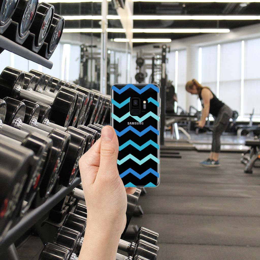 Samsung Galaxy S9 TPU bumper Zigzag Blauw