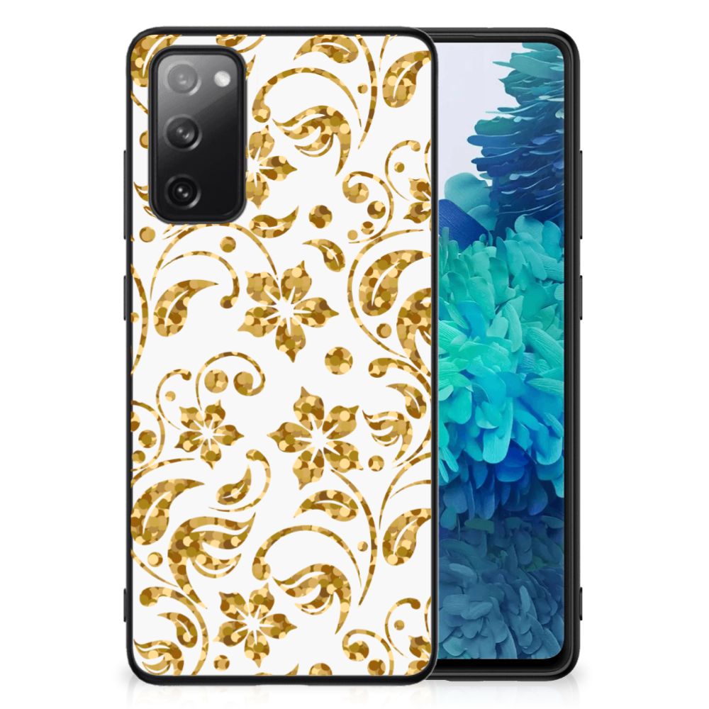 Samsung Galaxy S20 FE Bloemen Hoesje Gouden Bloemen