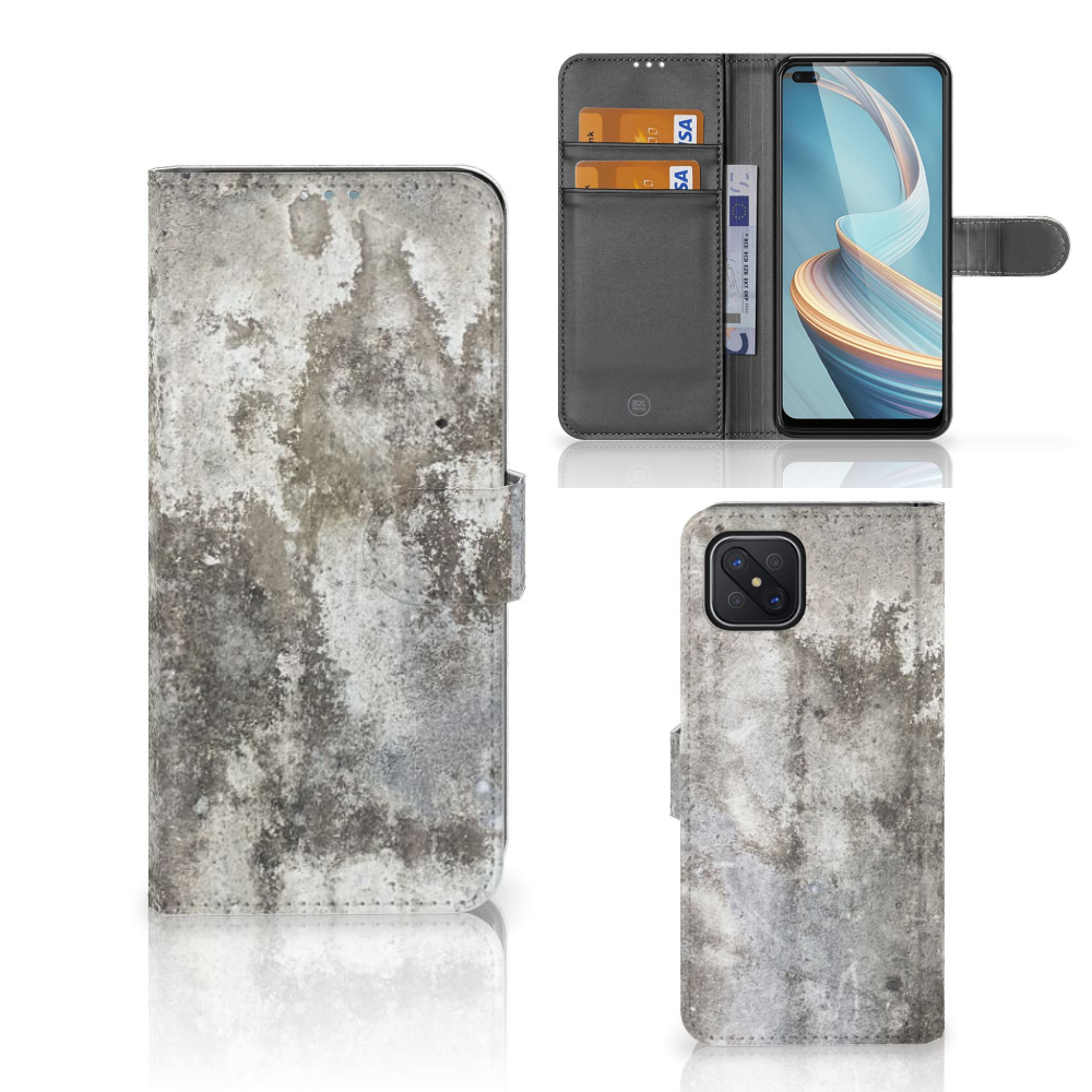 OPPO Reno4 Z Bookcase Beton Print