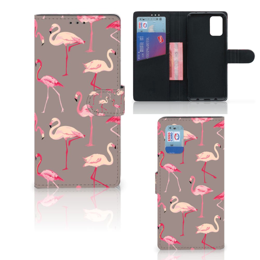 Samsung Galaxy A02s | M02s Telefoonhoesje met Pasjes Flamingo