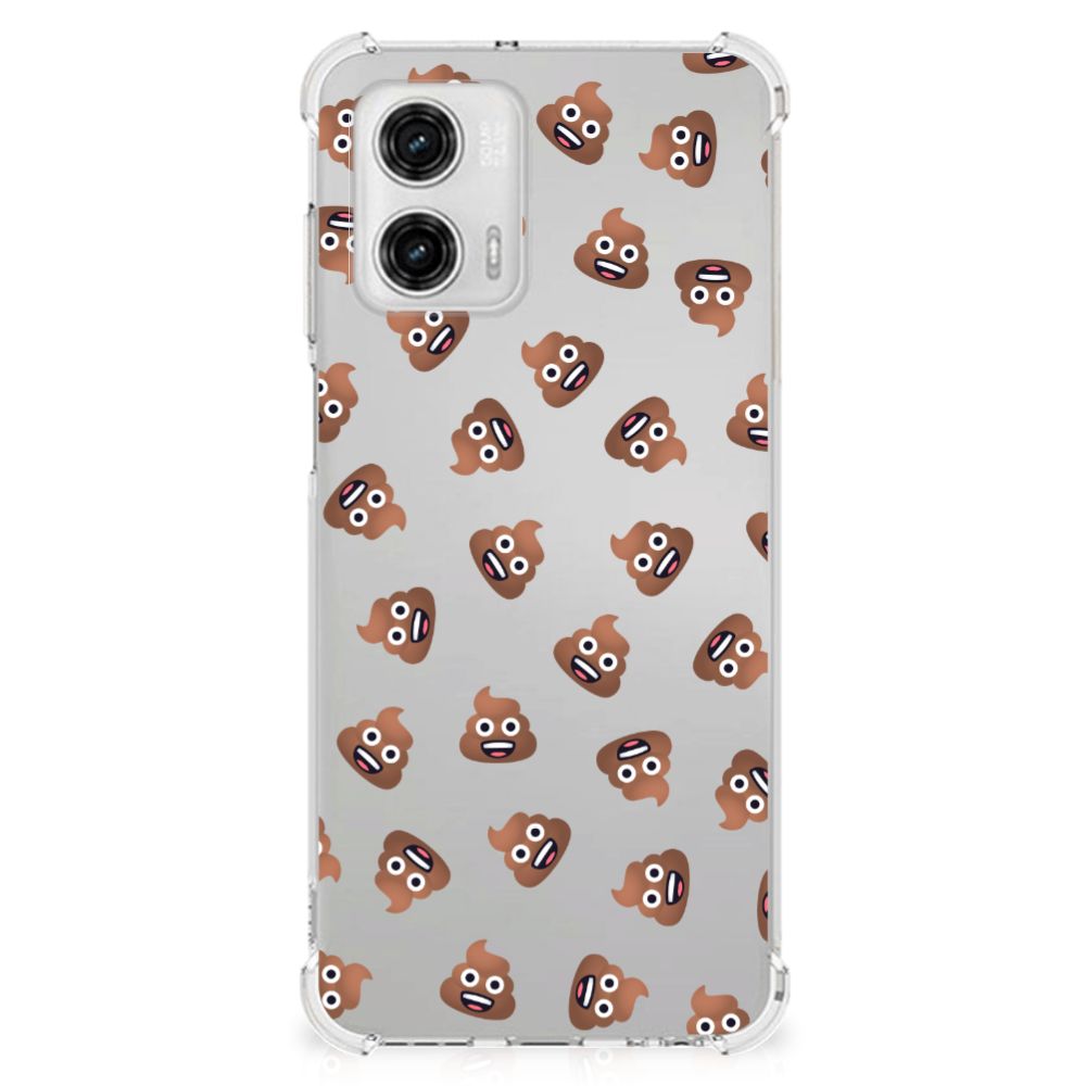 Doorzichtige Silicone Hoesje voor Motorola Moto G73 Poep Emojis B2C Telecom